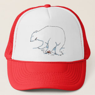 Polar Bear red and white foam trucker hat