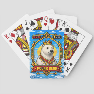 Polar Bear Retro 8-Bit Pixel Art Playing Cards