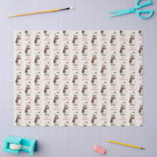 Polar Bear Robin Pattern Cream Merry Christmas Tissue Paper
