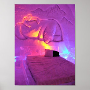 Polar Bear Room at Hotel de Glace, Quebec, Canada Poster