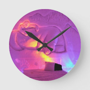 Polar Bear Room at Hotel de Glace, Quebec, Canada Round Clock