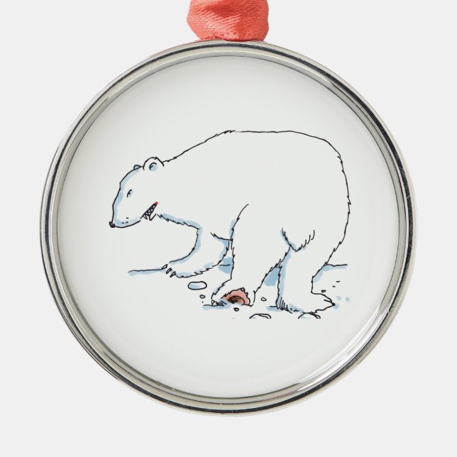 Polar Bear round premium ornament (Front)