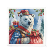 Polar Bear Santa Christmas Design