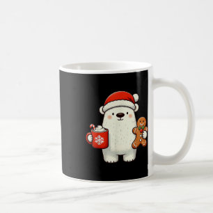 Polar Bear Santa Hat Christmas Holiday Xmas Coffee Mug