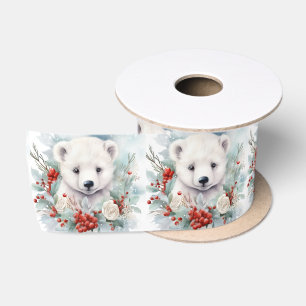 Polar Bear Satin Ribbon Christmas Gift Wrap