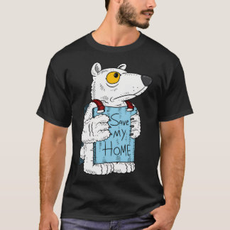 Polar Bear Save The Artic. Climate Change. T-Shirt