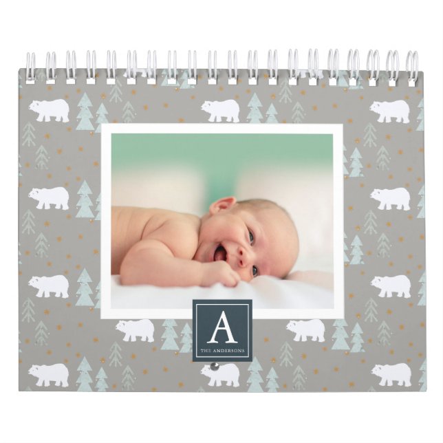 Polar Bear Seasonal Background Photo Calendar (Cover)