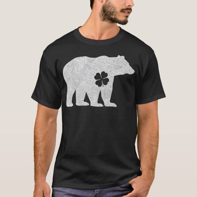 Polar Bear Shamrock Green St. Patrick's Irish Men  T-Shirt (Front)