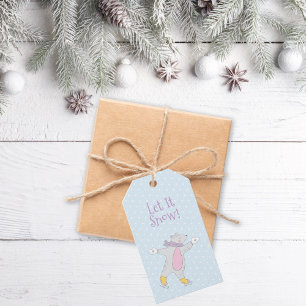 Polar Bear Skating Whimsical Christmas Gift Tags
