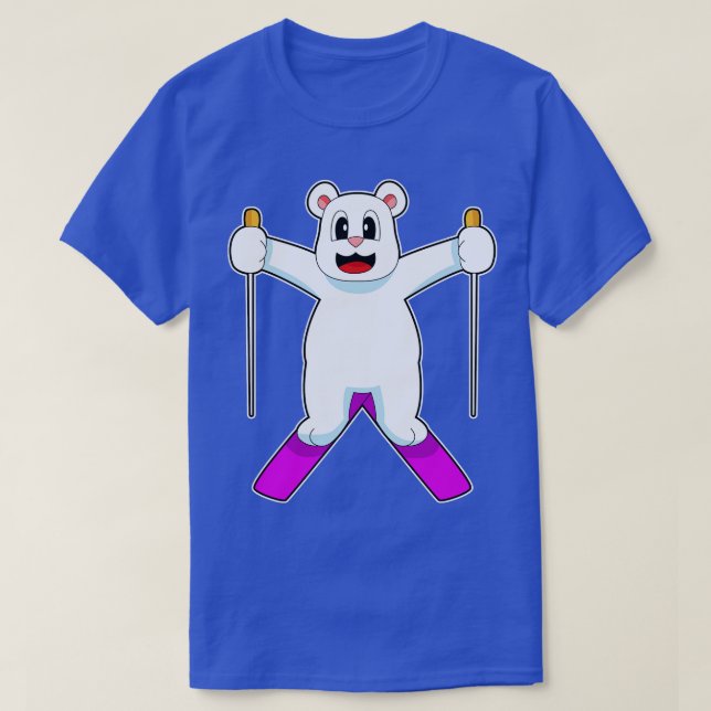 Polar bear Skier Ski Winter sports T-Shirt (Design Front)