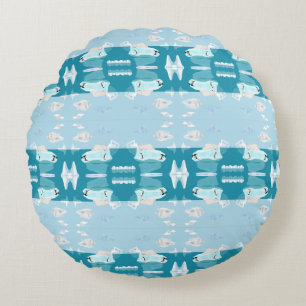Polar Bear Sleeping on an iceberg on a burp cloth Round Cushion