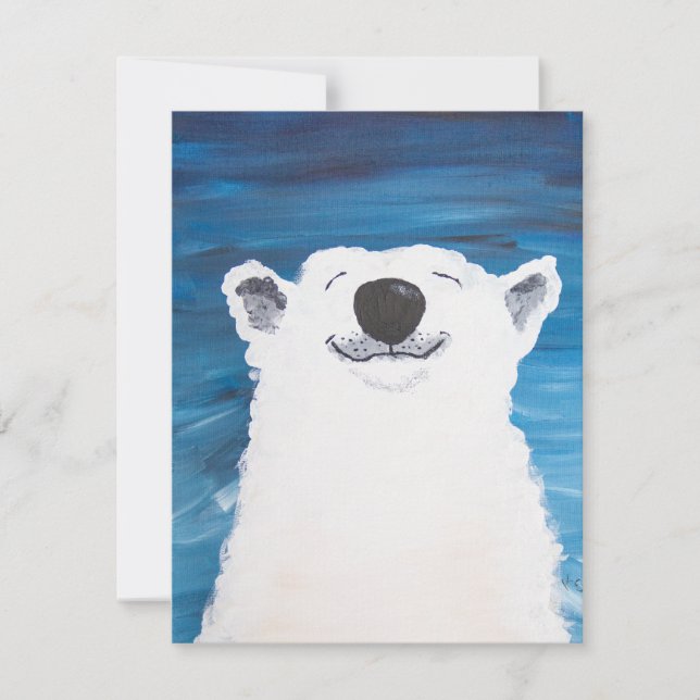 Polar Bear Smile Holiday Card (Front)
