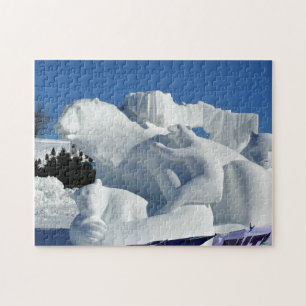 Polar Bear Snow Sculpture, Quebec, Canada Jigsaw Puzzle