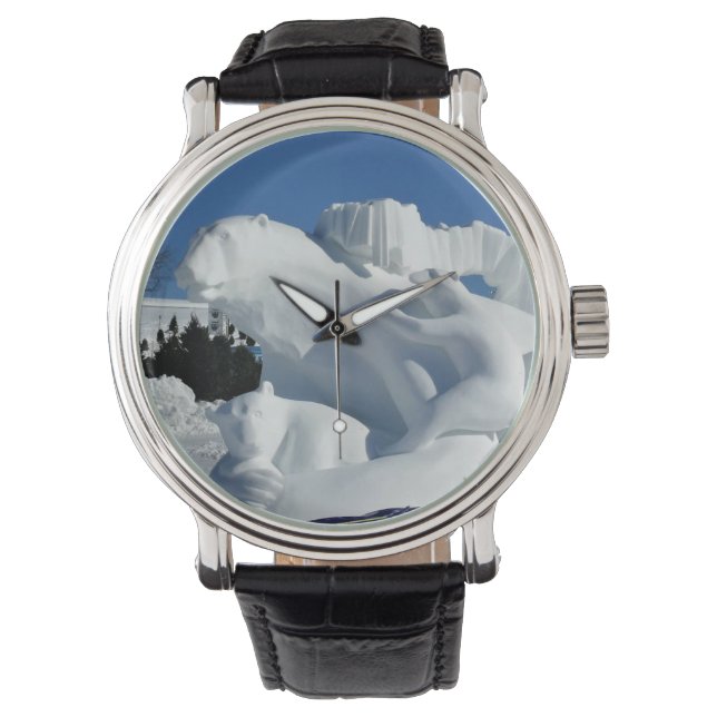 Polar Bear Snow Sculpture, Quebec, Canada Watch (Front)
