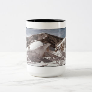 Polar Bear Snow Sculpture Sun Valley Idaho Two-Tone Coffee Mug