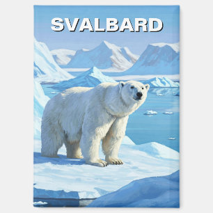 Polar Bear Snow Svalbard Norway Magnet