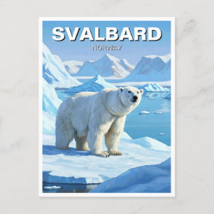 Polar Bear Snow Svalbard Norway Postcard