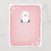 Polar Bear Snowflake Girl Baby Shower - Pink