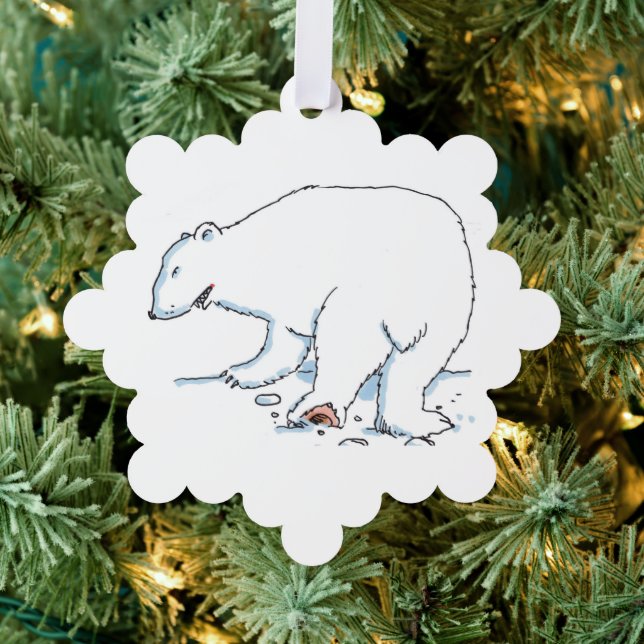 Polar Bear snowflake paper ornament (Insitu (Tree))