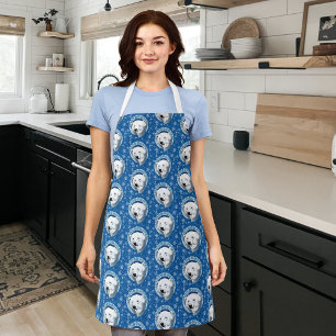 Polar Bear Snowflakes Art Nouveau Apron