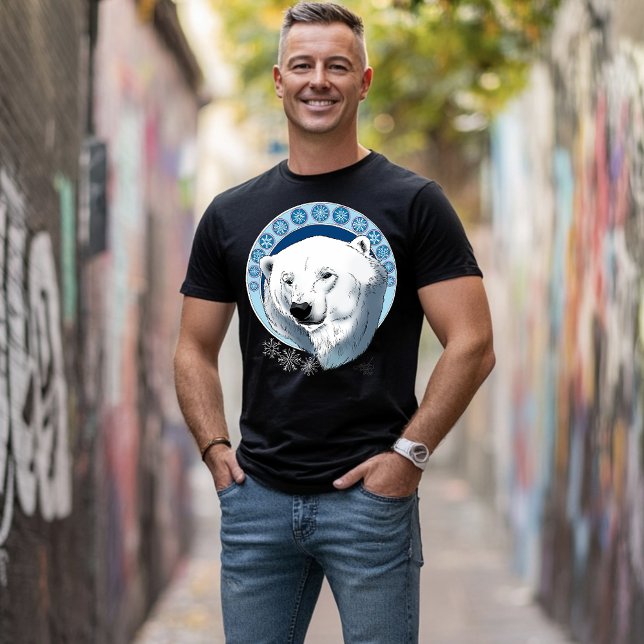 Polar Bear Snowflakes Art Nouveau T-Shirt (Creator Uploaded)