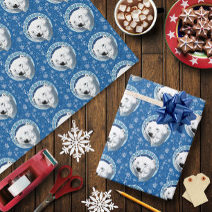 Polar Bear Snowflakes Art Nouveau  Wrapping Paper