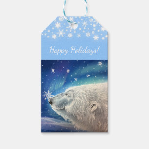 Polar Bear Snowflakes Gift Tag