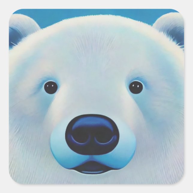 Polar Bear Square Sticker (Front)