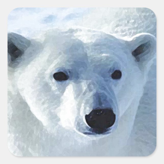 Polar Bear Square Sticker (Front)