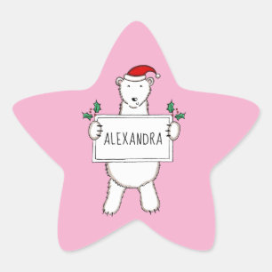 Polar Bear Star Sticker