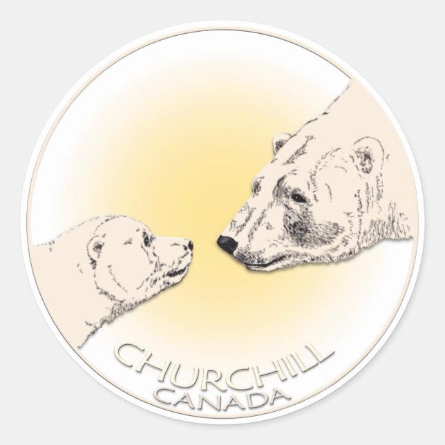 Polar Bear Stickers Churchill Canada Bear Stickers (Front)