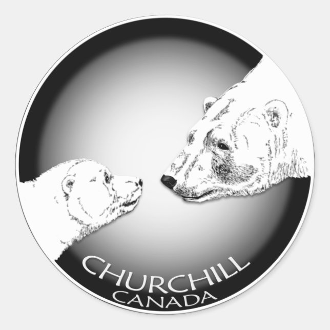 Polar Bear Stickers Churchill Canada Bear Stickers (Front)