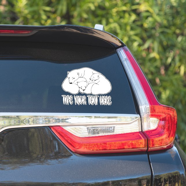 Polar Bear Stickers Custom Bear Cub Decals (Car Side)