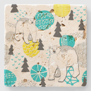 Polar bear stone coaster