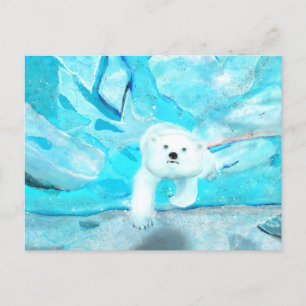 Polar Bear Swimming Postcard