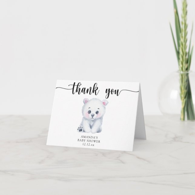 Polar bear - thank you card (Front)