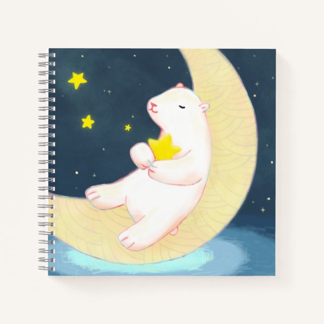 Polar Bear, the Moon & Stars Notebook (Front)