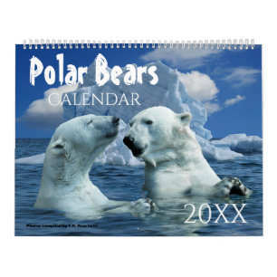 Polar Bear Themed 2026 Wall Calendar Gift