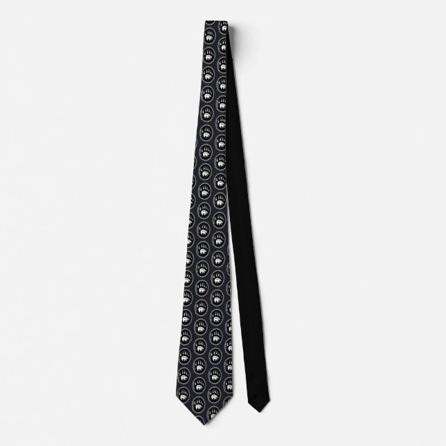 Polar Bear Ties Tribal Bear Claw Art Tie / Necktie (Front)