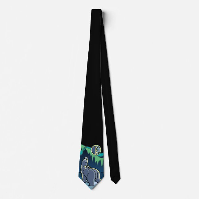 Polar Bear Ties Wildlife Art Tie Bear Necktie (Front)