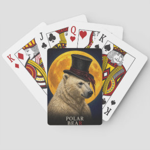 Polar Bear Top Hat Gothic Surreal Playing Cards