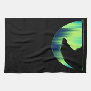 Polar Bear Towel Northern Lights Bear Tea Towel