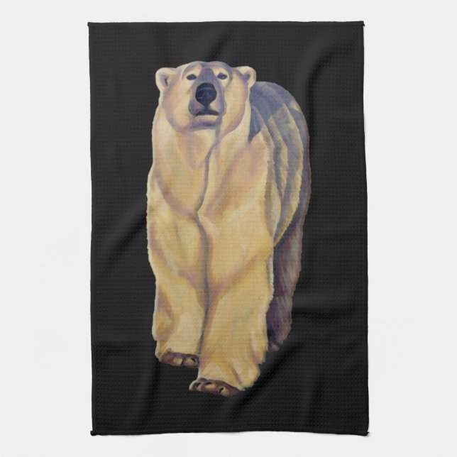 Polar Bear Towel Polar Bear Art Tea Towel Gift (Vertical)