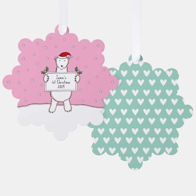 Polar Bear Tree Decoration Card (Front/Back)