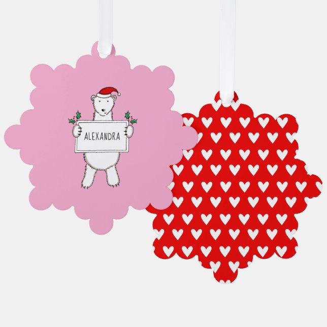 Polar Bear Tree Decoration Card (Front/Back)