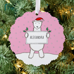 Polar Bear Tree Decoration Card