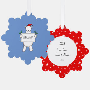 Polar Bear Tree Decoration Card