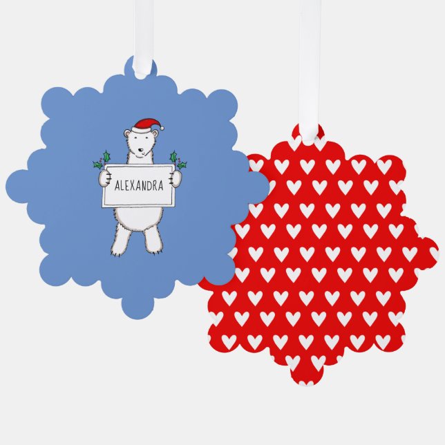 Polar Bear Tree Decoration Card (Front/Back)