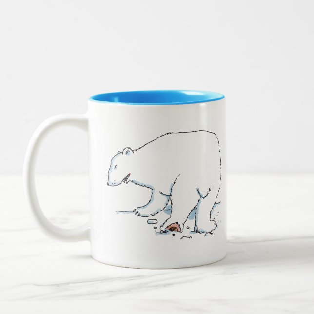 Polar Bear two-tone blue mug (Left)