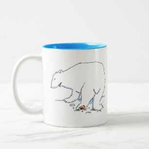 Polar Bear two-tone blue mug